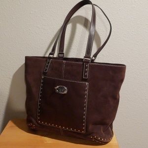 Michael Kors Astor Suede Leather Tote Coffee